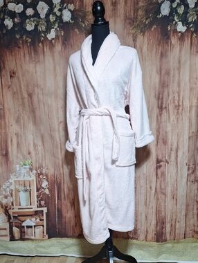 Plush Shawl Collar Bathrobe - Light Pink